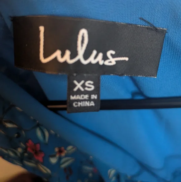 Lulu's Floral Ruffle Hi-Lo Dress Size XS Blue Vacation - Picture 13 of 13